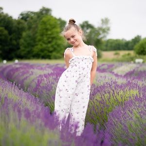 Little girl smocked jumpsuit